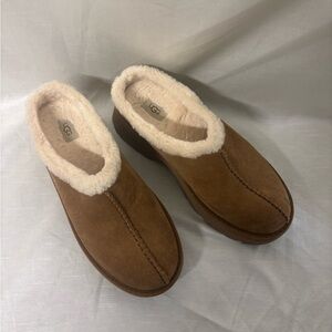 UGG Women's Tan Suede Slippers with Cream Lining